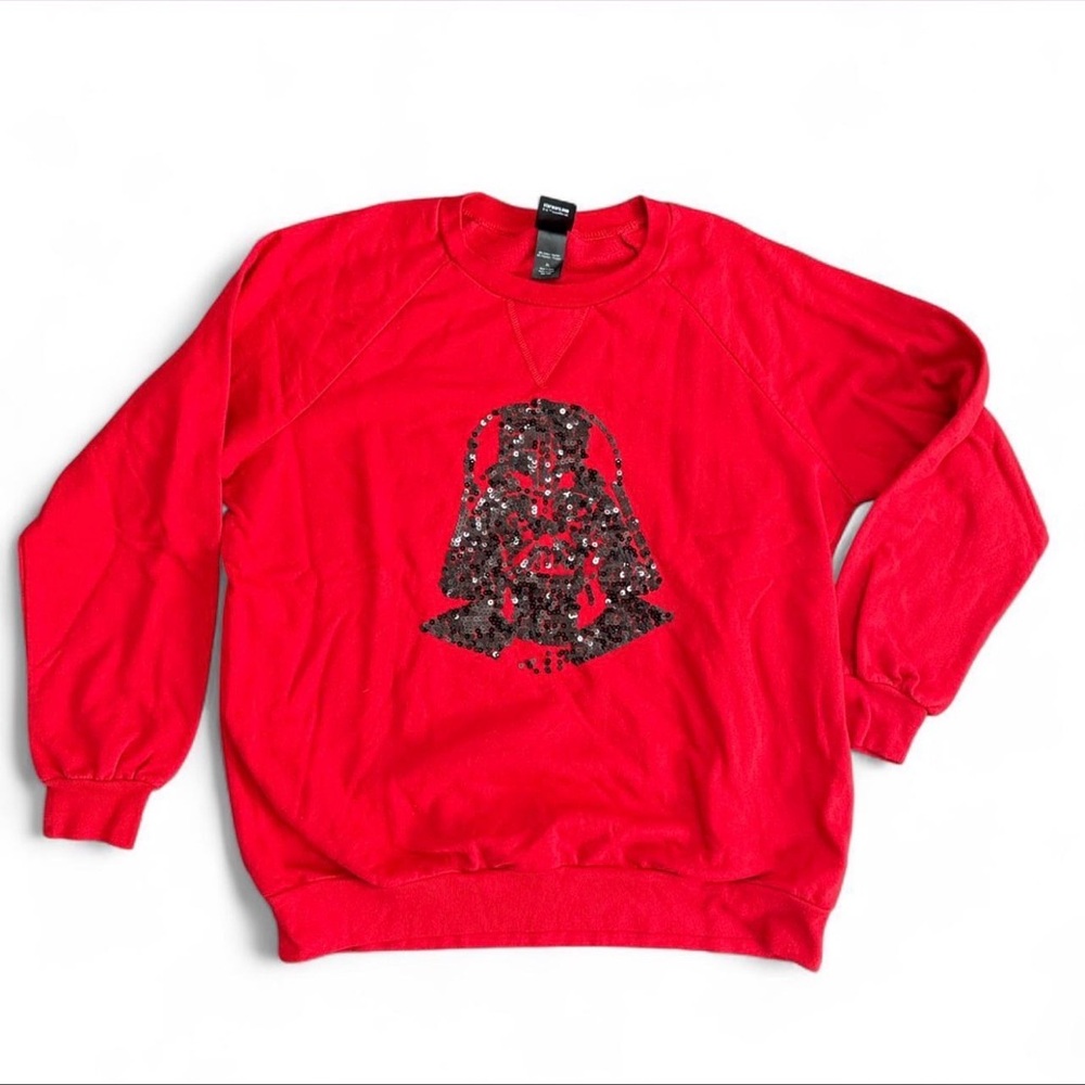 Star Wars Red Sequin Darth Vader Women’s Crewneck Sweatshirt